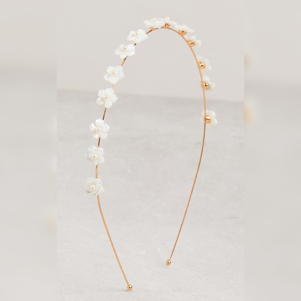 Jennifer Behr Marika Mother of Pearl Floral Headband
